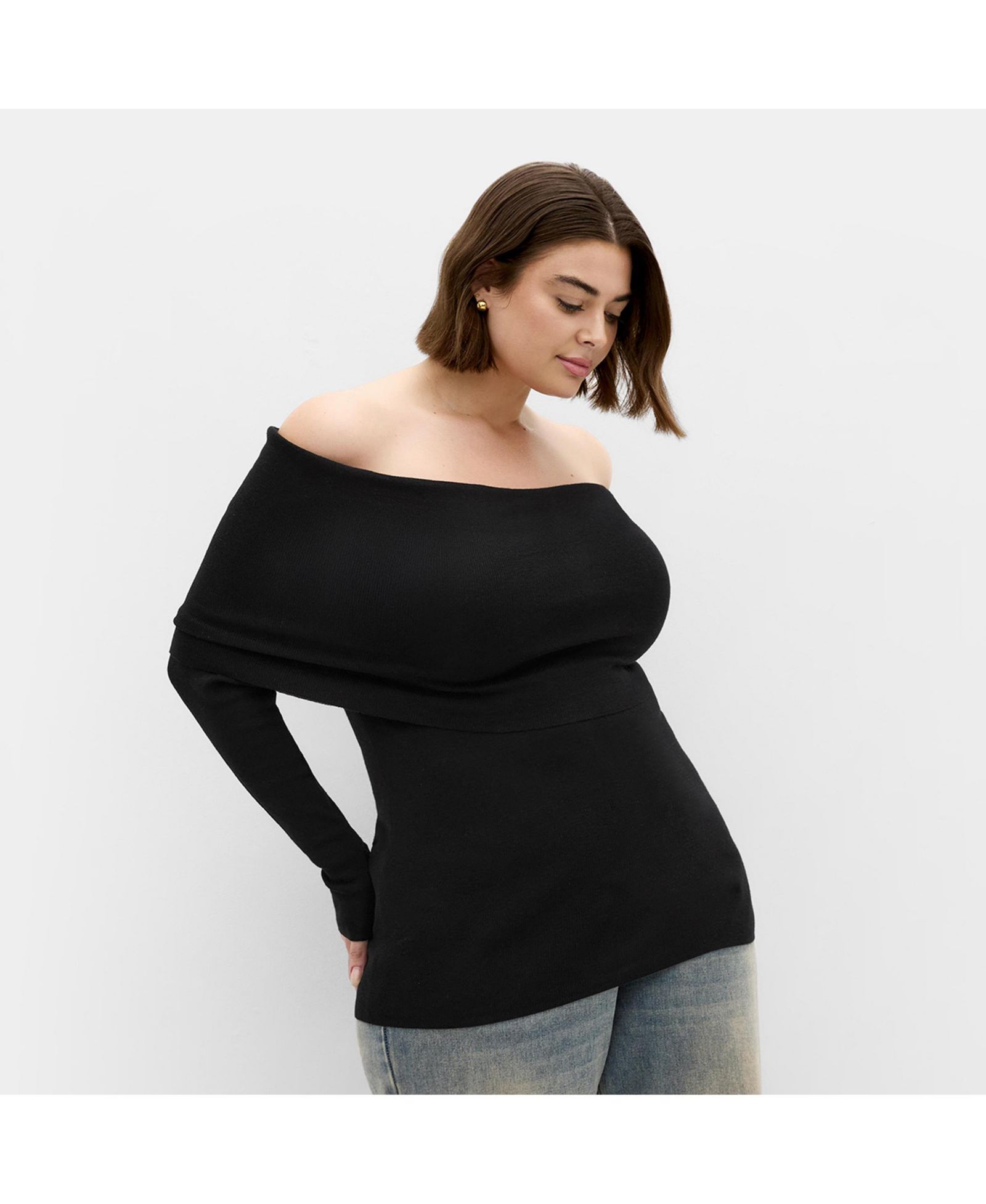 CITY CHIC Plus Size Florence Off Shoulder Jumper