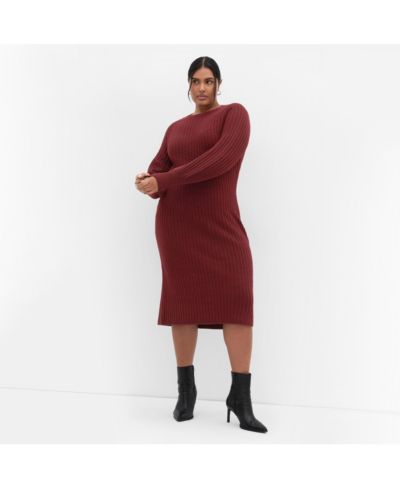 Женское трикотажное платье Plus Size CITY CHIC Sarah с длинным рукавом