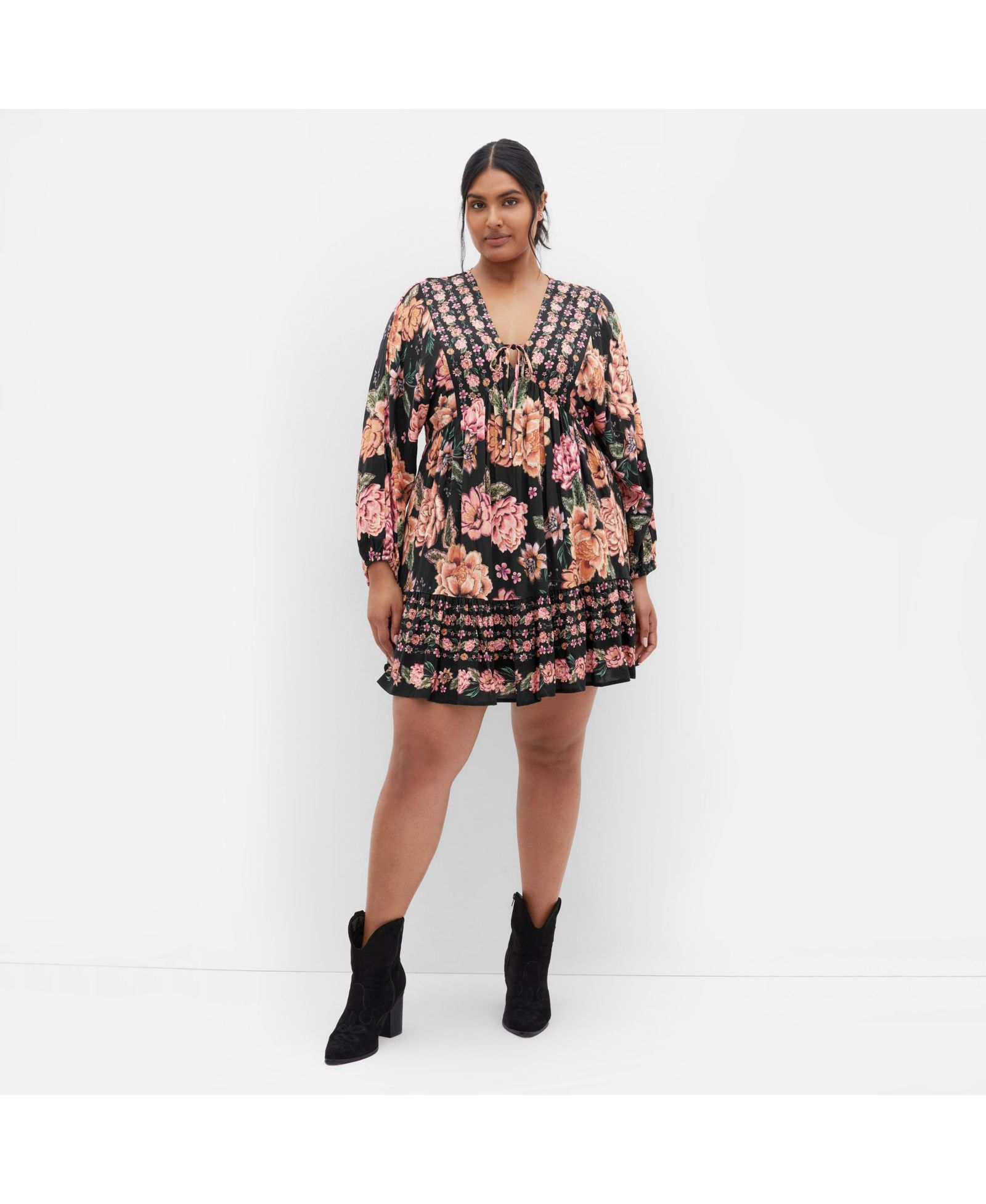 CITY CHIC Plus Size Devine Mini Border Dress