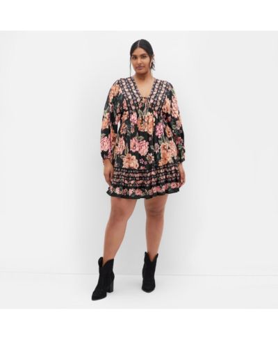 CITY CHIC Plus Size Devine Mini Border Dress