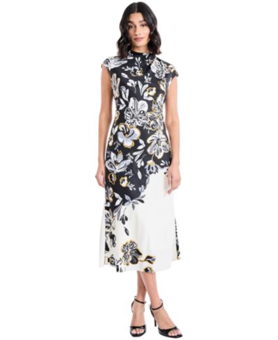 Maggy London Women's Mock Neck Midi Dress