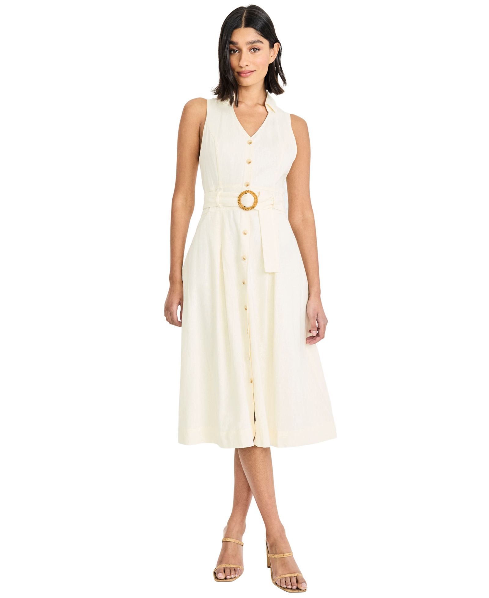 Женское платье Maggy London V-Neck Collared Midi