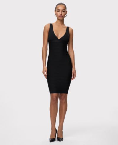 Herve Leger Women's The Backstage V-Neck Midi Dress