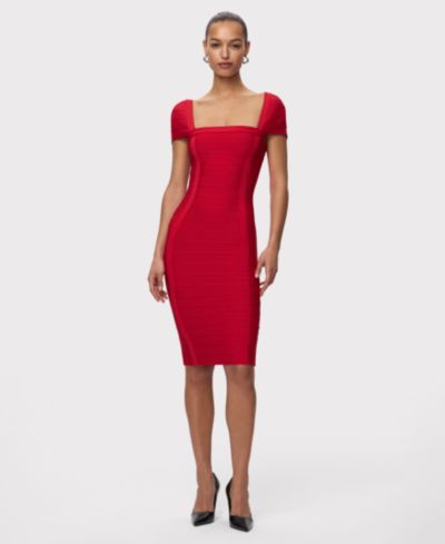 Herve Leger Women's Premiere Square Neck Dress