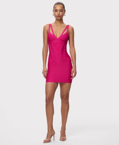 Женское мини-платье Herve Leger V-Neck