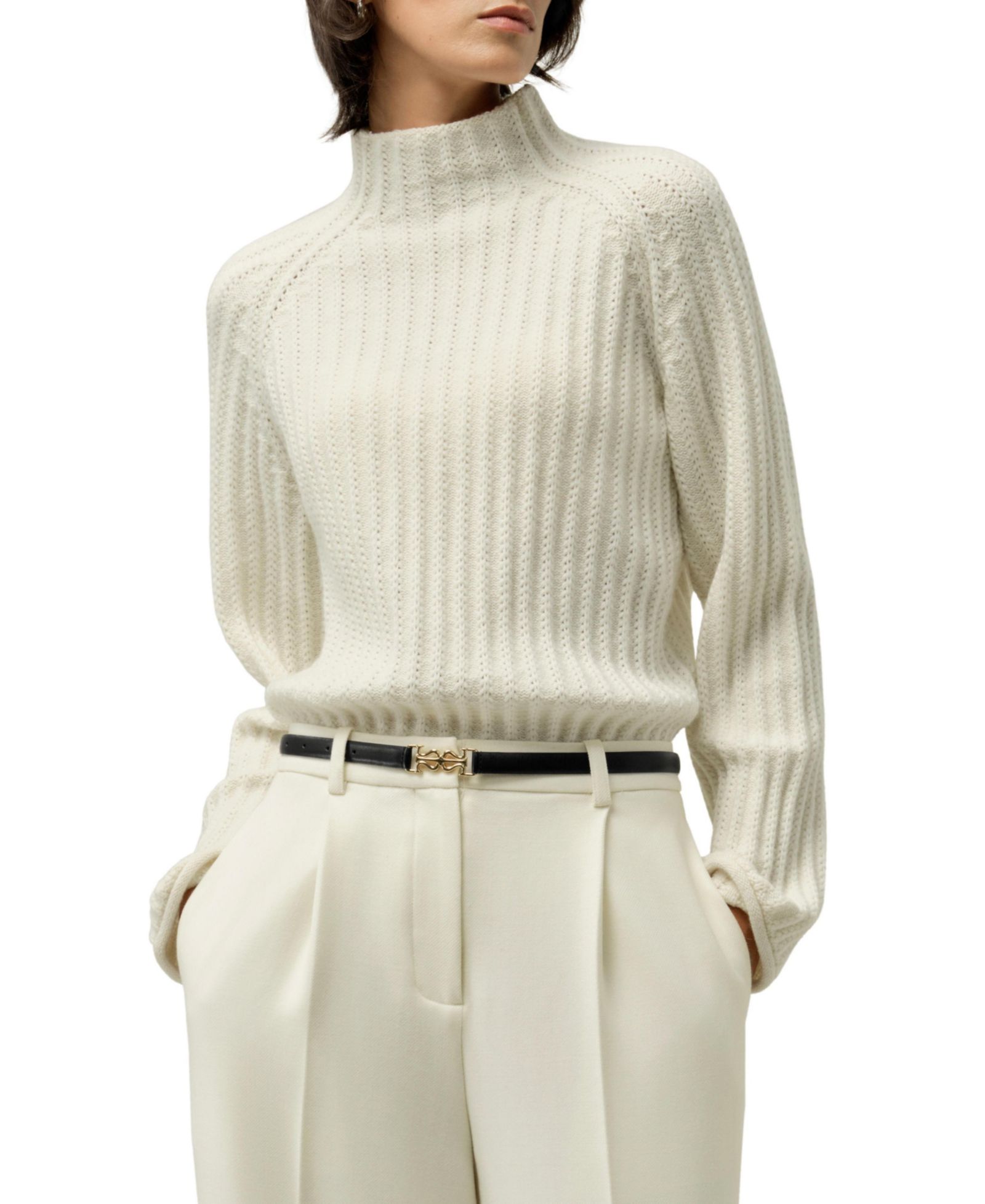 Свитер LILYSILK Women's Pointelle Mock Neck