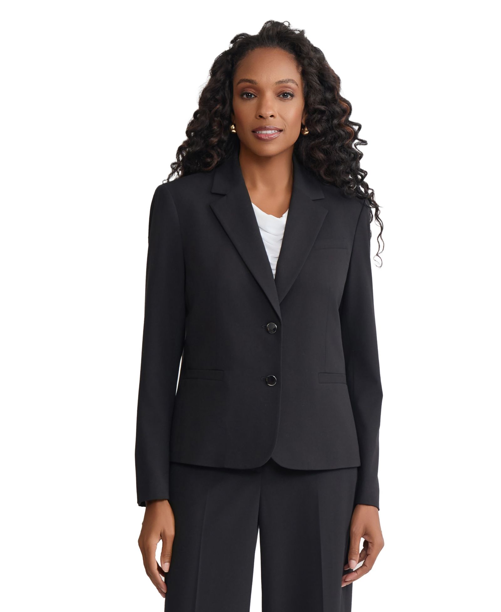 Jones New York Women's Notch Collar Two Button Stretch Blazer