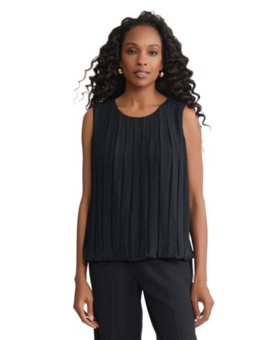 Jones New York Women's Pleated Sleeveless Top