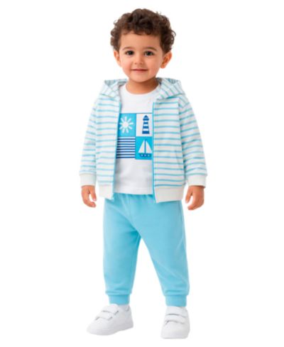 Sperry Baby Boys' Hooded Jacket, T-Shirt and Jogger Pants, 3-Piece Set
