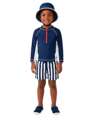 Комплект из 3 предметов Sperry Baby Boys' Long-Sleeve Rashguard, Swim Trunks and Sun Hat