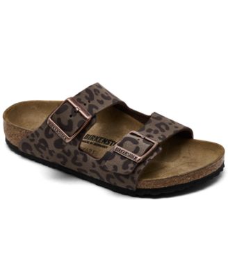 Birkenstock Little Girls Arizona Two-Strap Cork Footbed Leopard Print Sandals from Finish Line