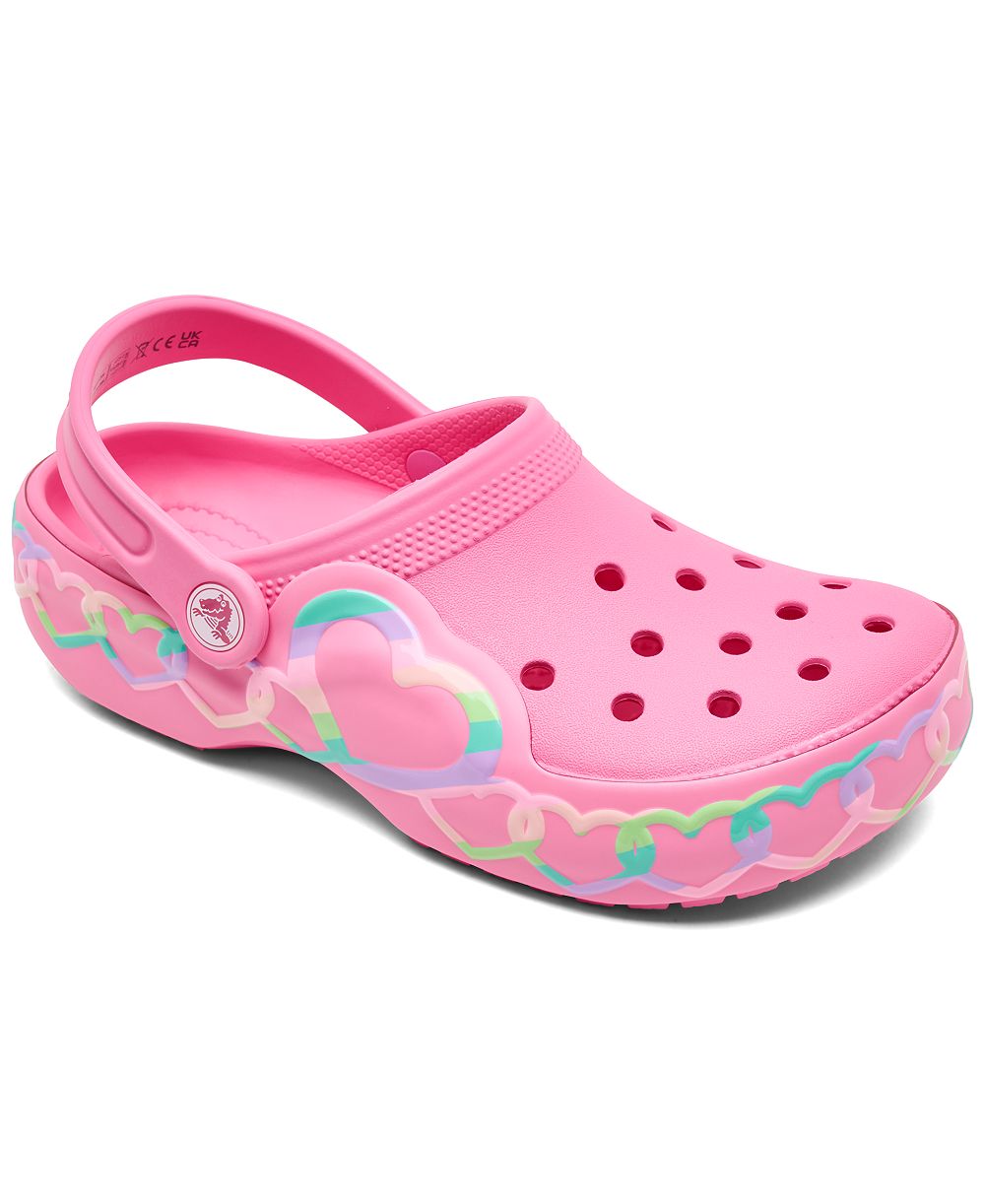 Crocs Маленькие девочки сердце огни светящиеся клопы от Finish Line