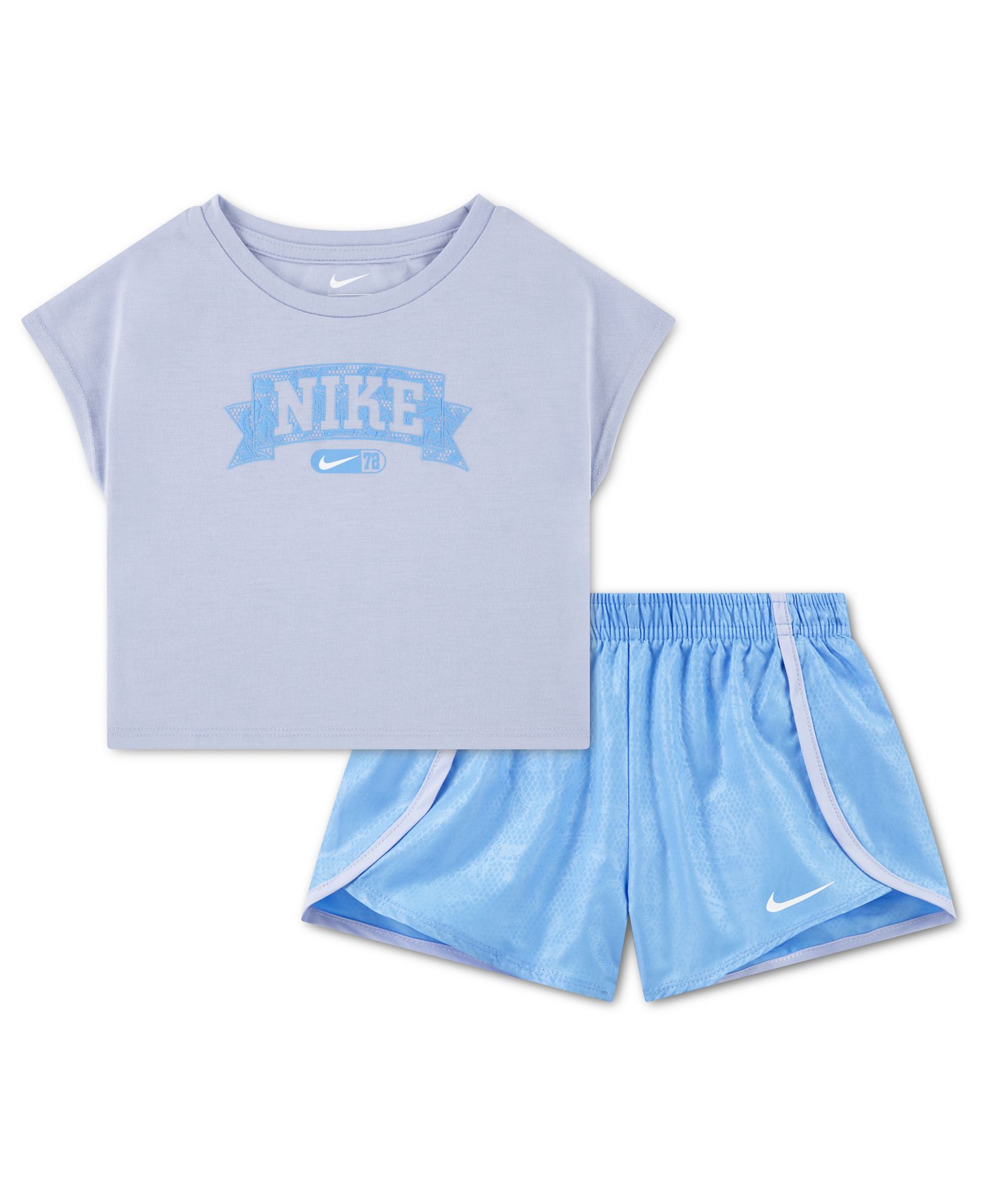 Nike Girls' Toddler 2T-4T Lace It Up Crewneck T-Shirt and Shorts, 2-Piece Set