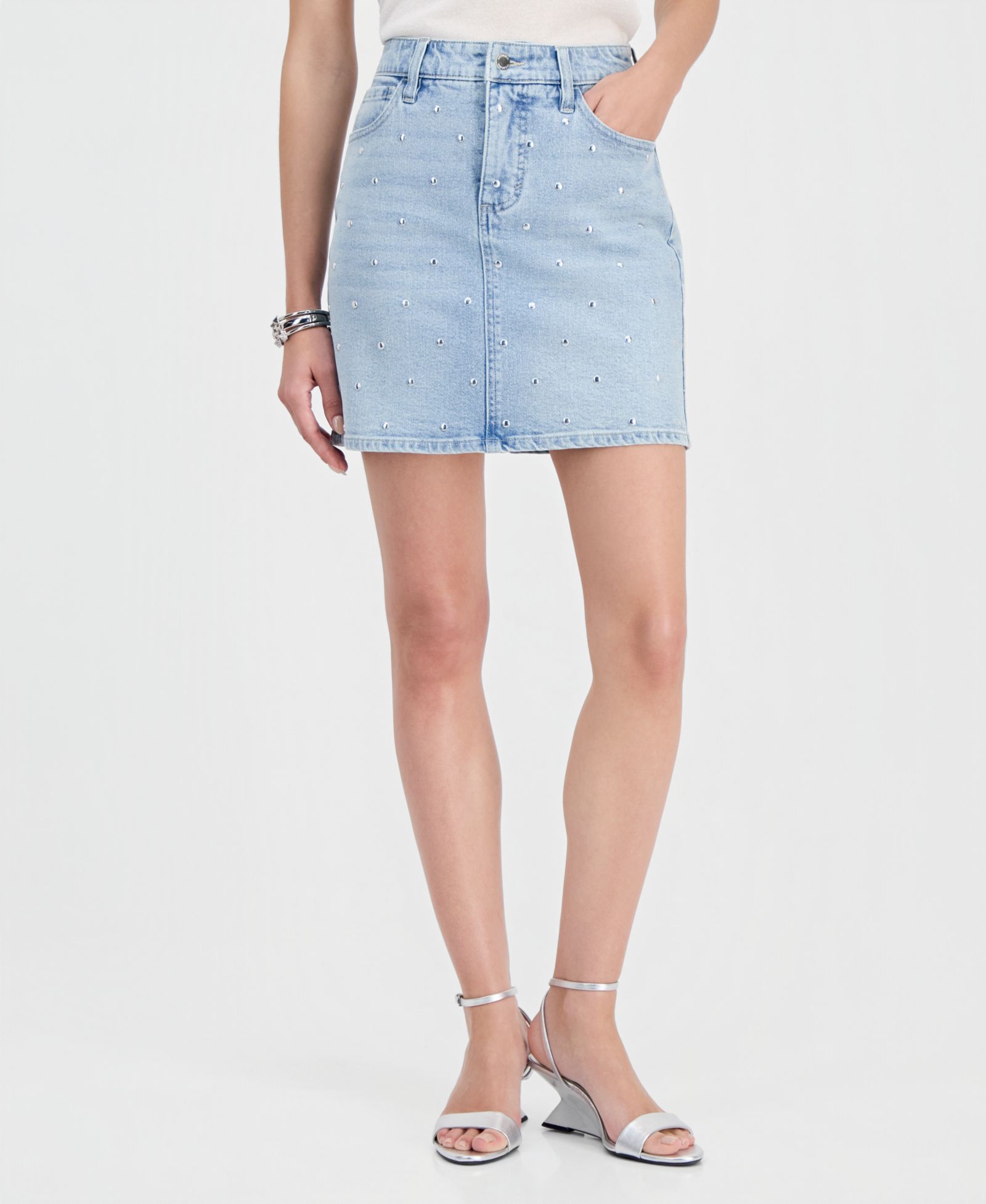 Женская мини-юбка I.N.C. International Concepts Studded Denim