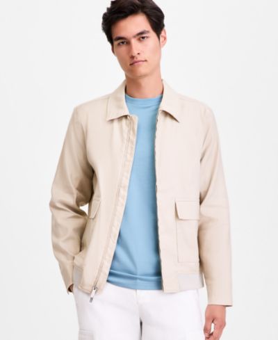Alfani Men's Linen-Blend Tech Bomber Jacket, Macy's Exclusive