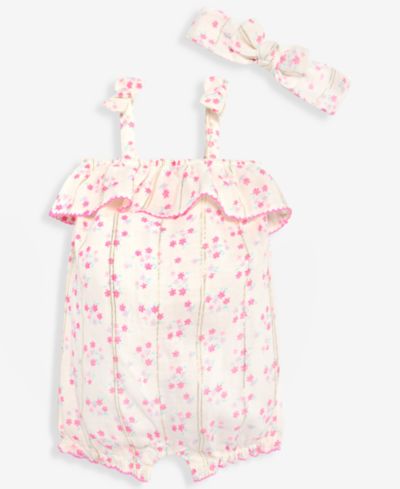 Комплект из 2 предметов First Impressions Floral Romper & Headband для новорожденных девочек