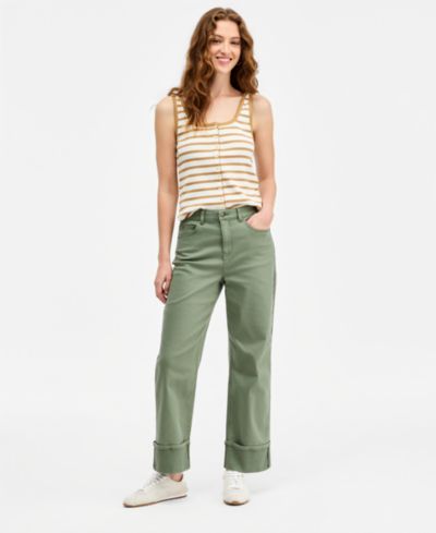 On 34th Women's High-Rise Cuffed Wide-Leg Ankle Pants, Macy's Exclusive
