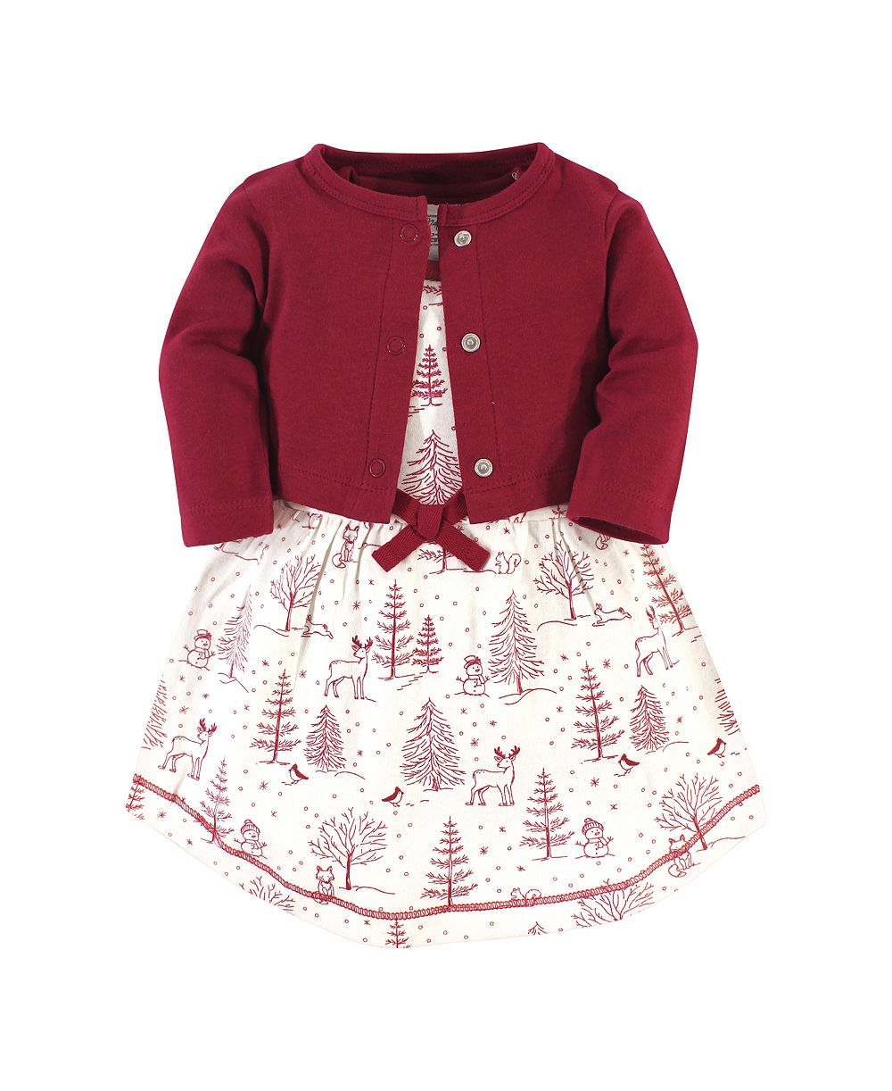 Touched by Nature Детский Comfy Natural Cotton Dress & Cardigan Set