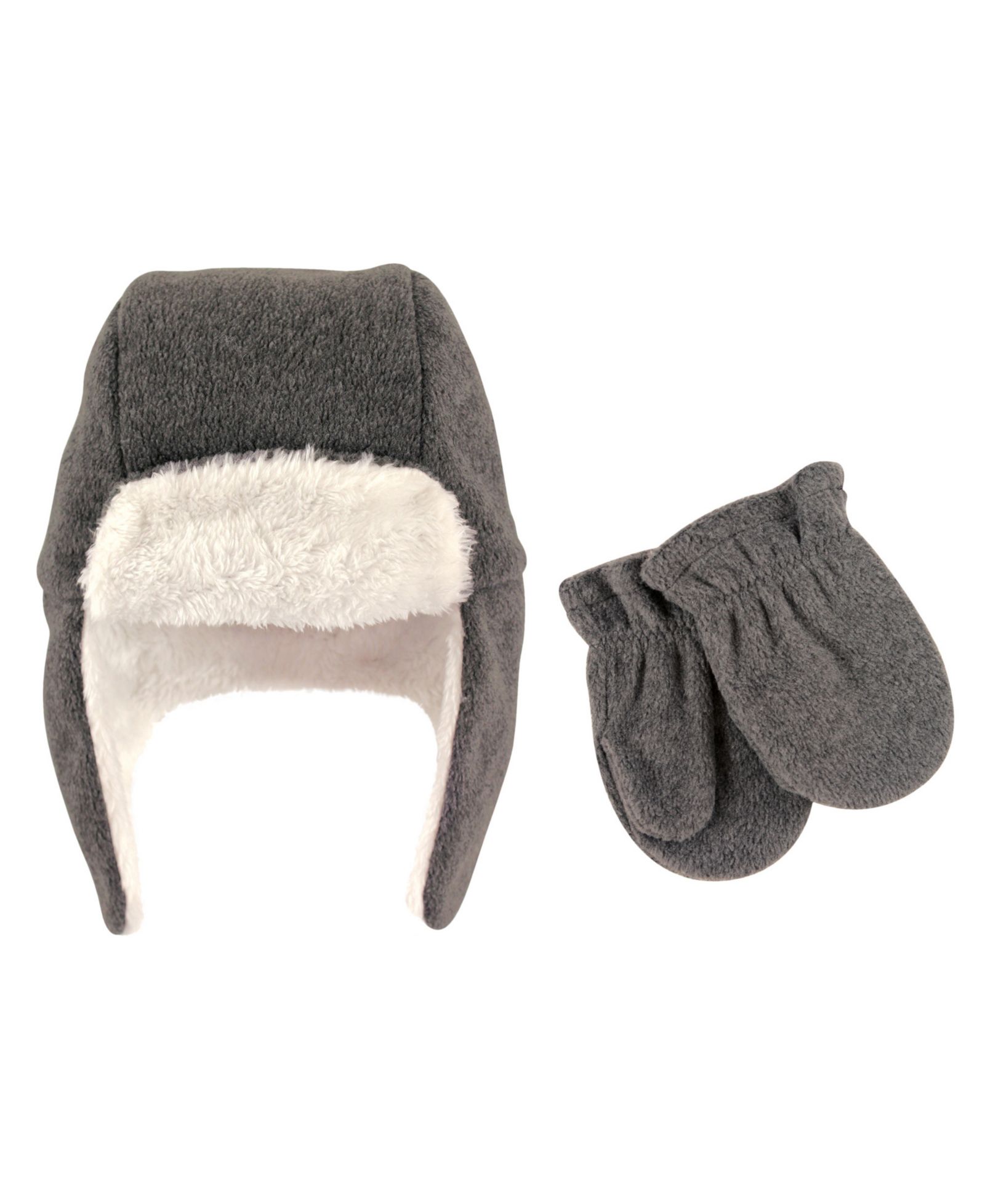 Hudson Baby Baby Boys Hudson Unisex Fleece Ear-Flap Winter Hat and Matching Mitts