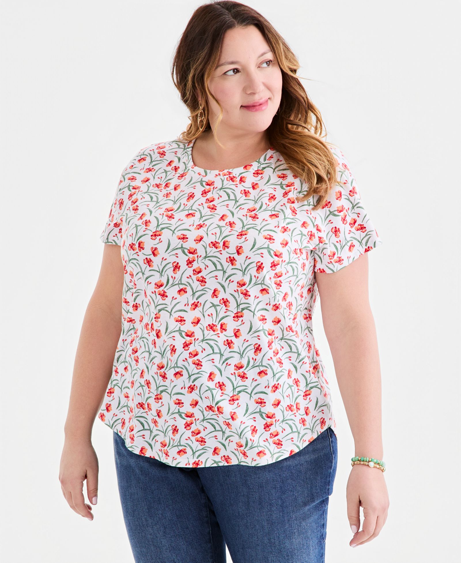 Style & Co Plus Size Printed Short-Sleeve Crewneck T-Shirt, Macy's Exclusive
