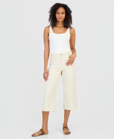 Style & Co Джинсы Petite Cropped High-Rise Wide-Leg