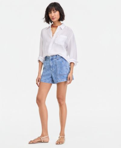 On 34th Women's 4" Denim Utility Shorts, Macy's Exclusive