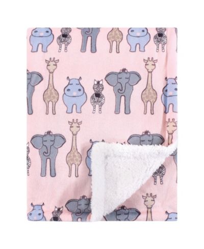 Hudson Baby Girls Plush Mink and Sherpa Blanket