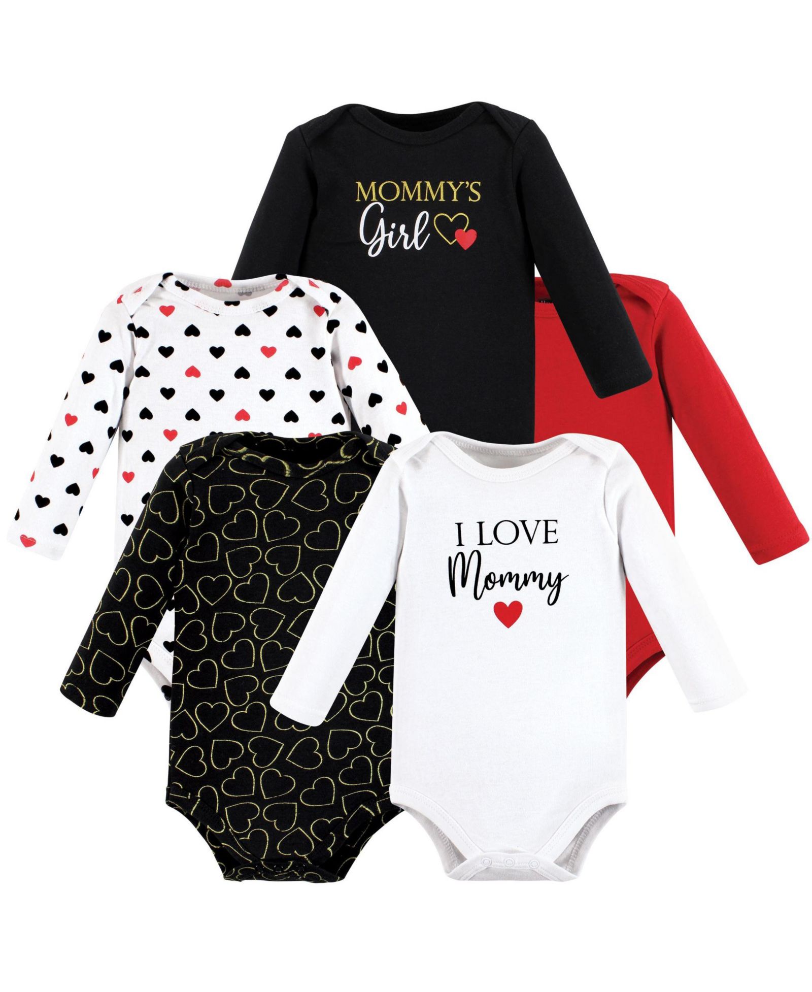 Детские боди Hudson Baby из хлопка, набор 5 штук, длинный рукав