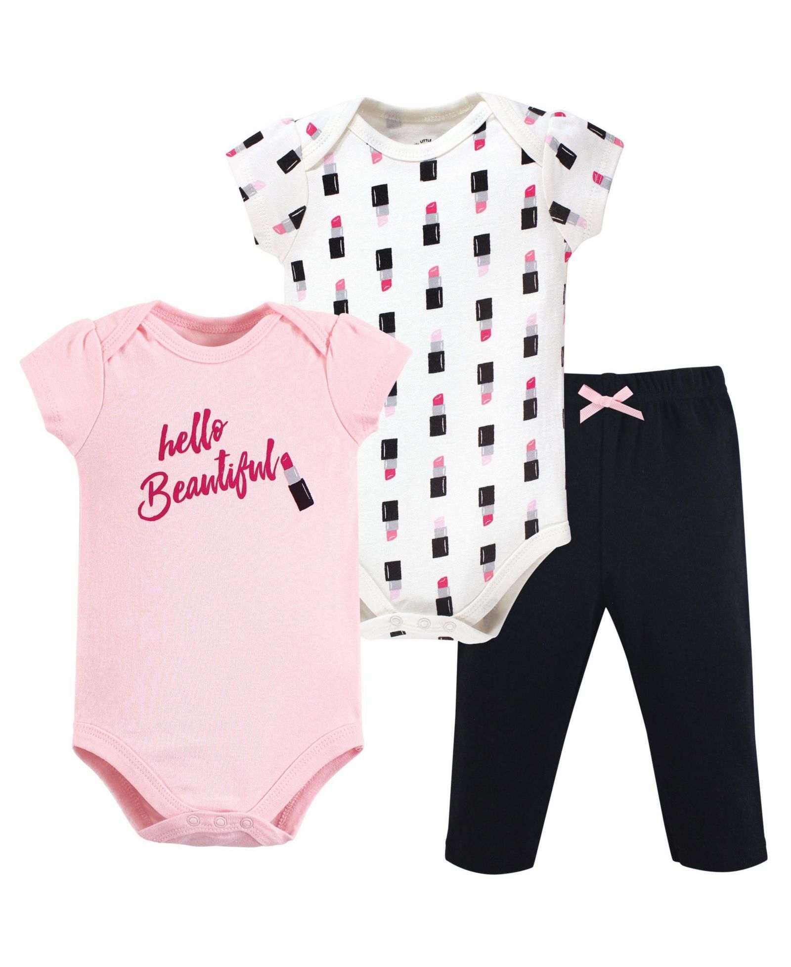 Little Treasure Baby Girls Treasure Soft Cotton Two-Piece Outfit Bodysuit & Pants
