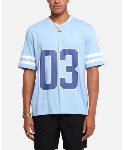CARRE Men's Rose Football T-Shirt - Light Blue L
