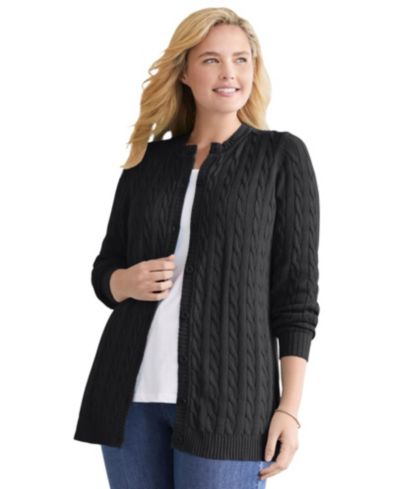 Женский хлопковый вязаный кардиган Woman Within Plus Size
