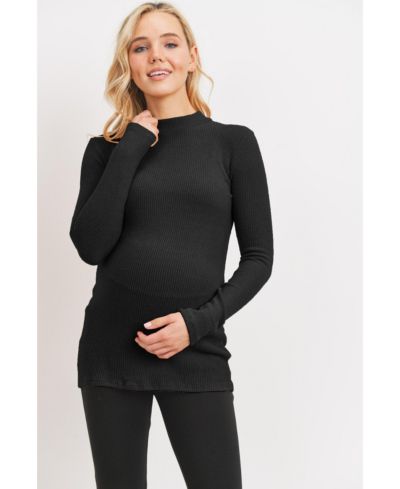 Женский топ Hello Miz Maternity Mock Neck Long Sleeve Ribbed