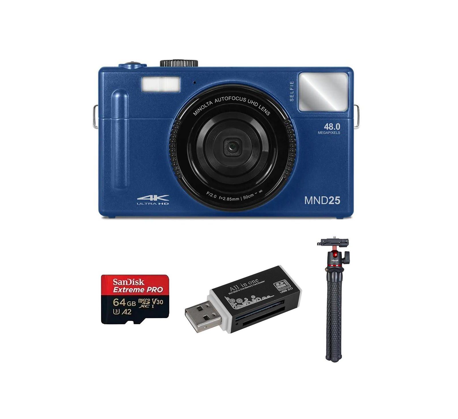 Minolta MND25 48MP 4K Ultra HD Digital Camera with Wi-Fi