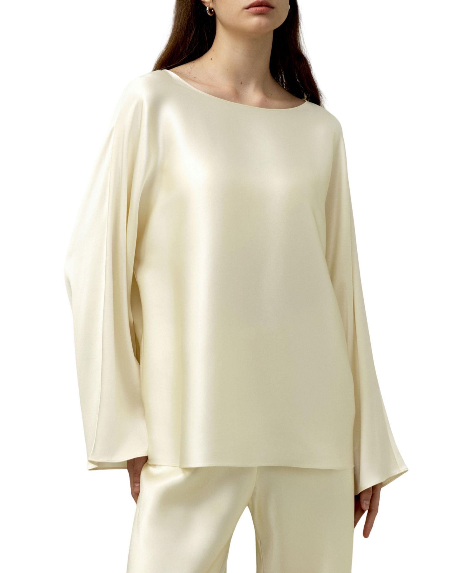 LILYSILK Women's Silk Charmeuse Crewneck Blouse