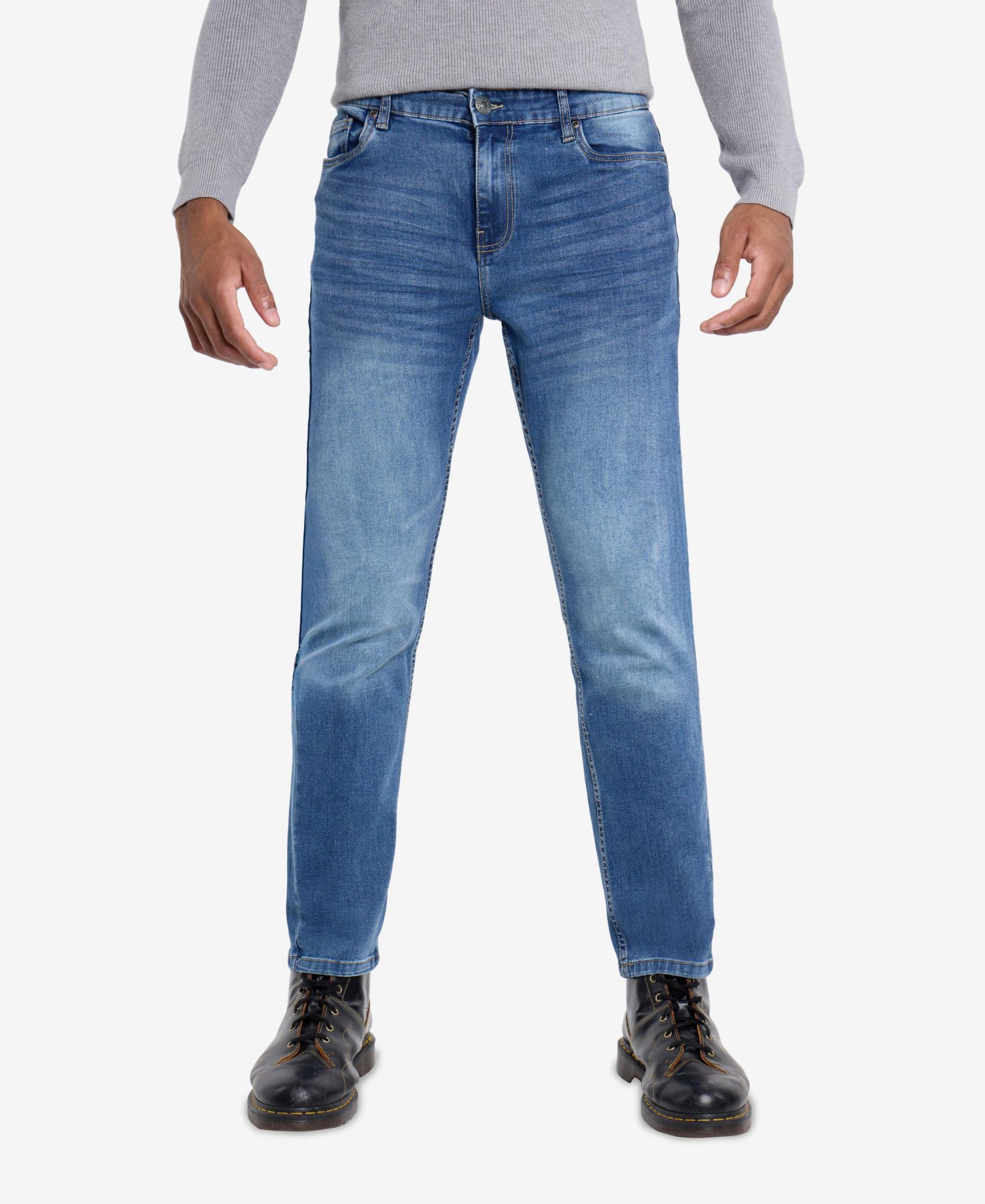 CULTURA Men's Pieced Pockets Slim Fit Jeans