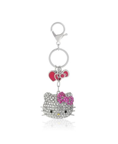 Sanrio Hello Kitty Брелок с розовым бантом и подвеской Heart Crystal Keychain
