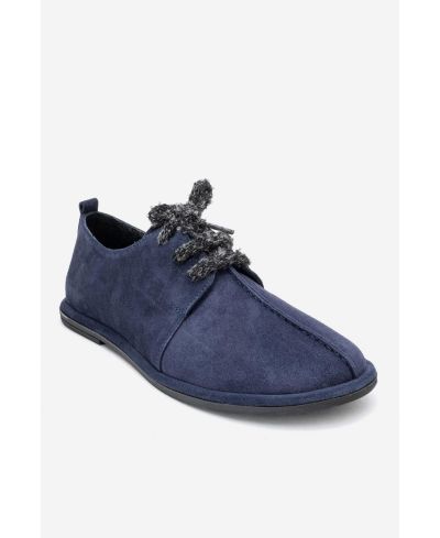 Navy suede leather