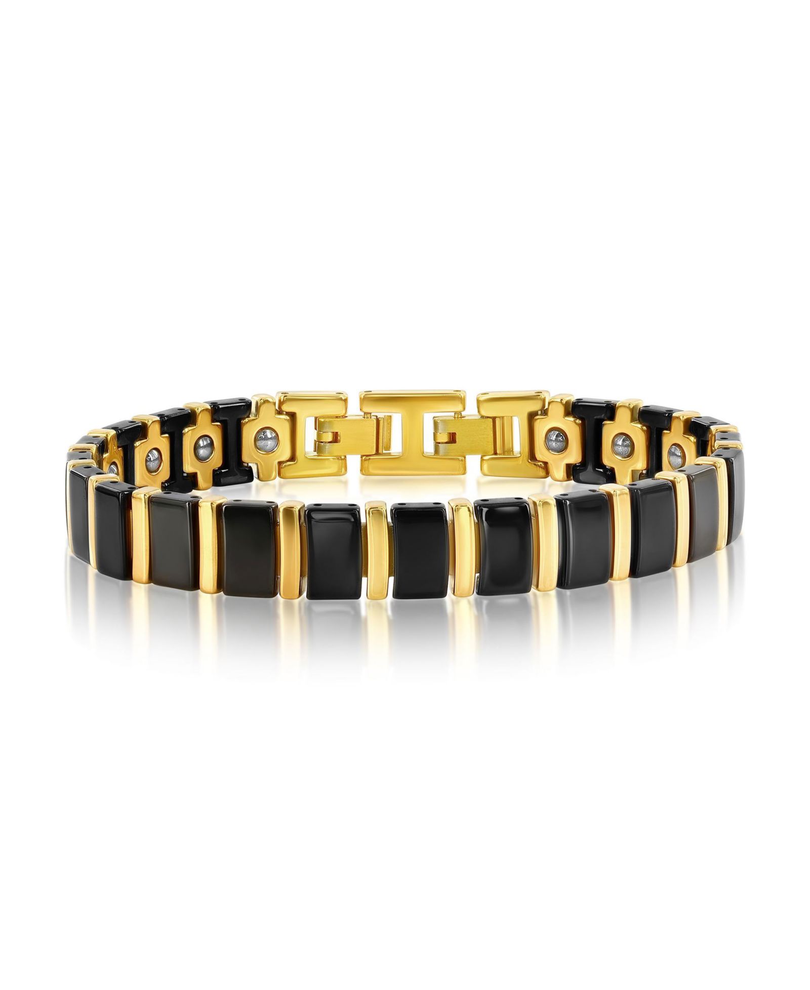 Matte & Polished Magnetic Link Tungsten Bracelet