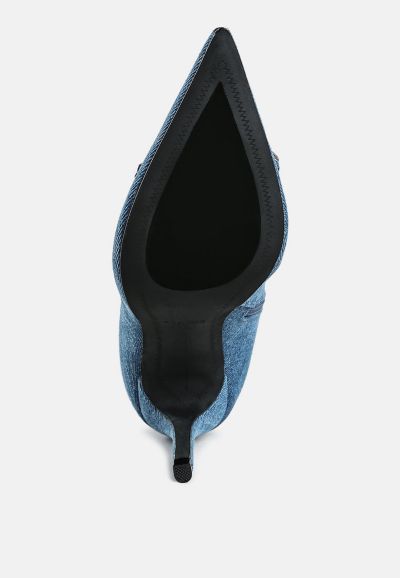 Rag and Co Womens Milda Denim Stiletto Boots