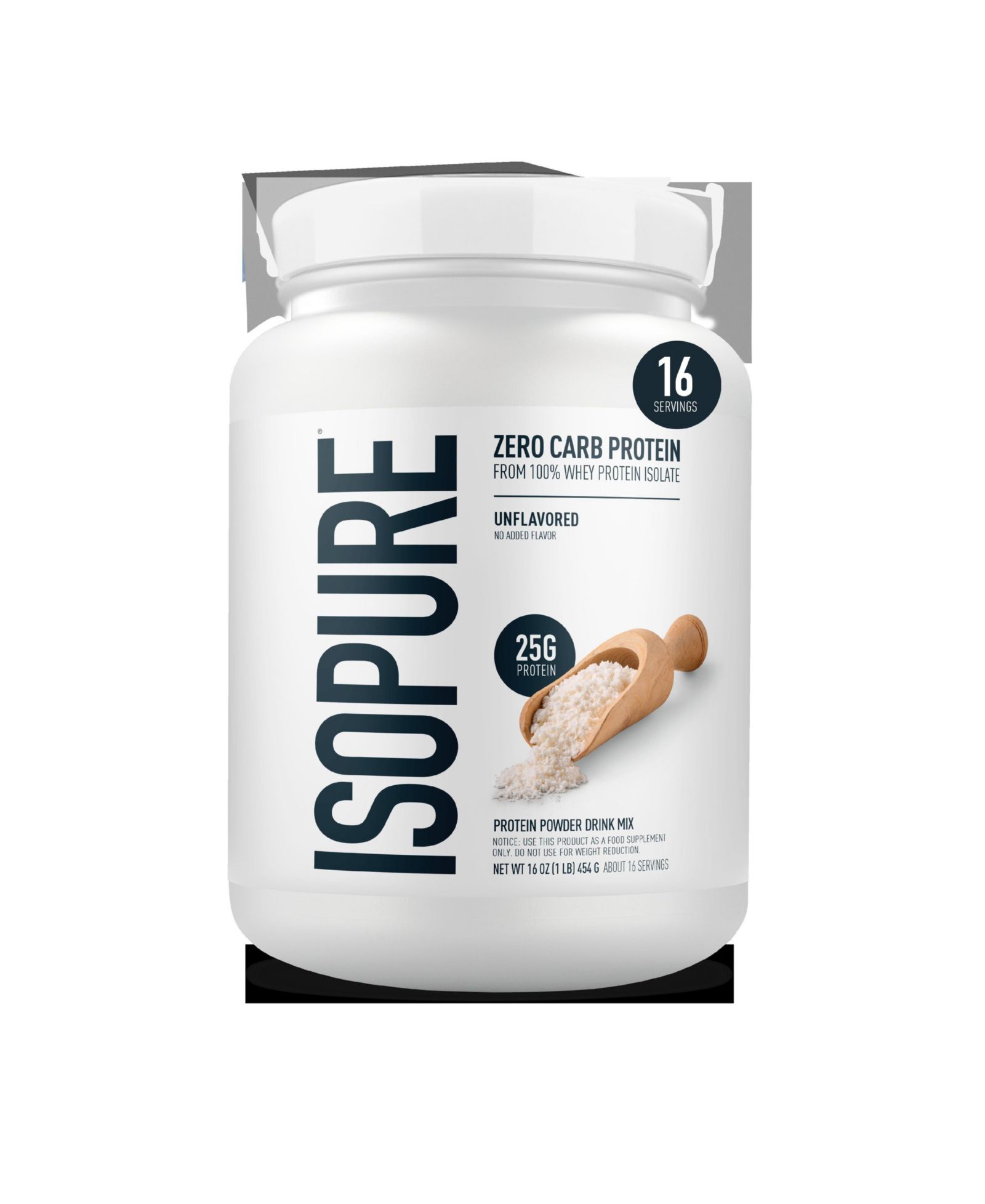 Изолят протеина Isopure Zero Carb 100% Pure Whey, без вкуса, 25g Protein, 16 Servings Tub