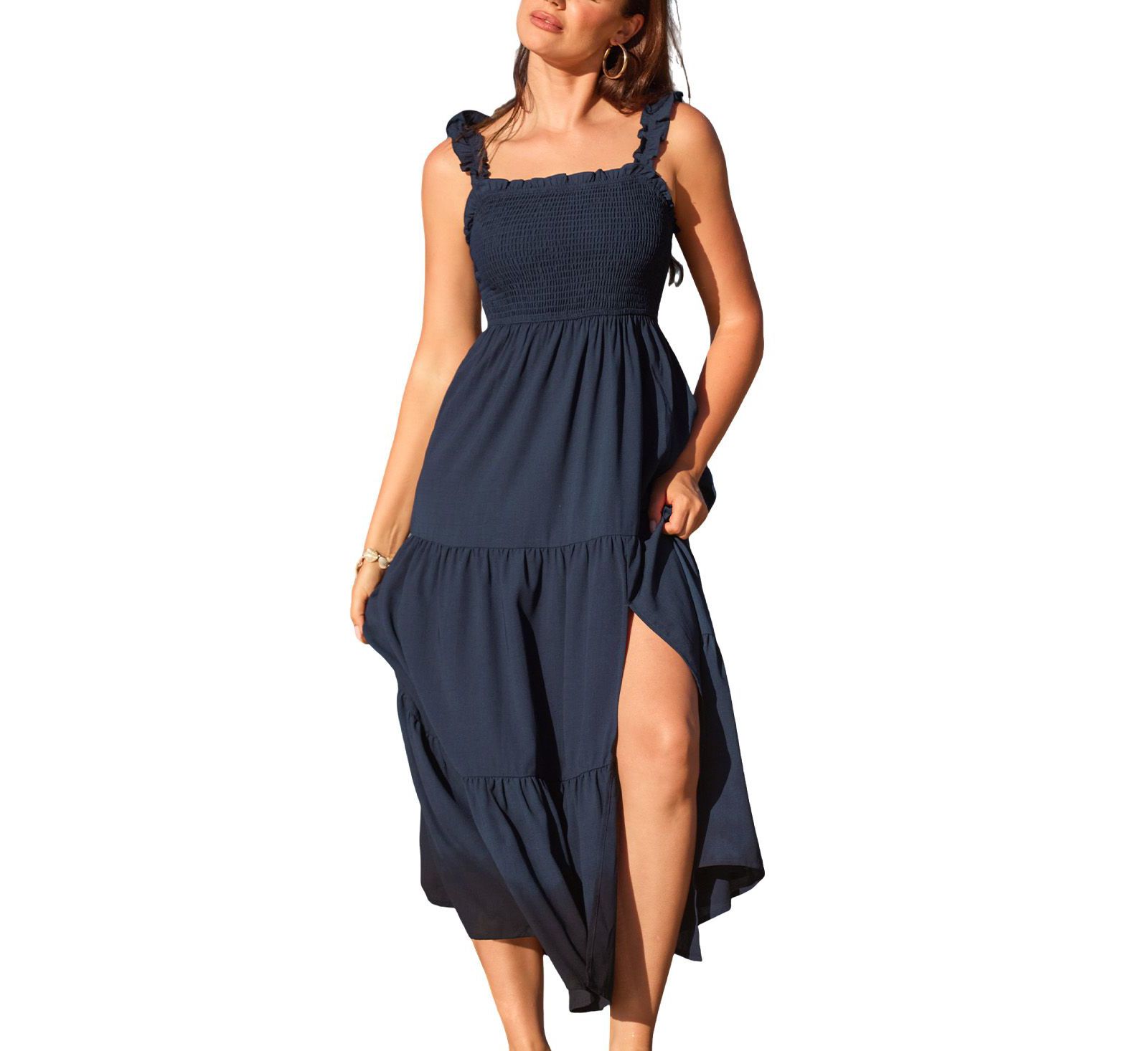 Cupshe Women's Bonus Points Blue Maxi Beach Dress
