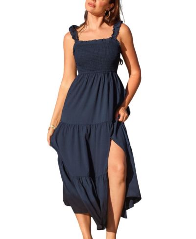 Женское пляжное платье Cupshe Bonus Points Blue Maxi