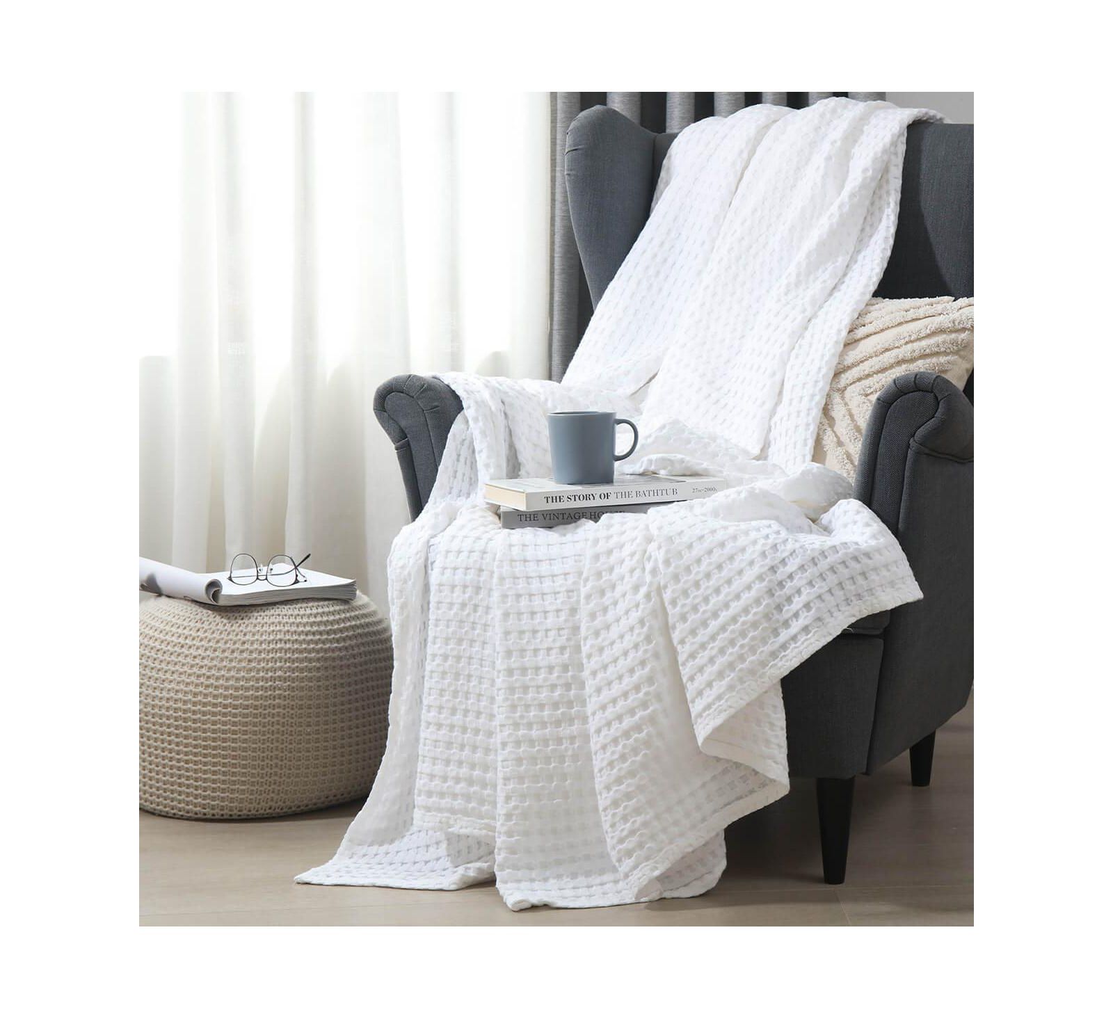 Уютное вафельное одеяло из бамбука Egyptian Linens Throw