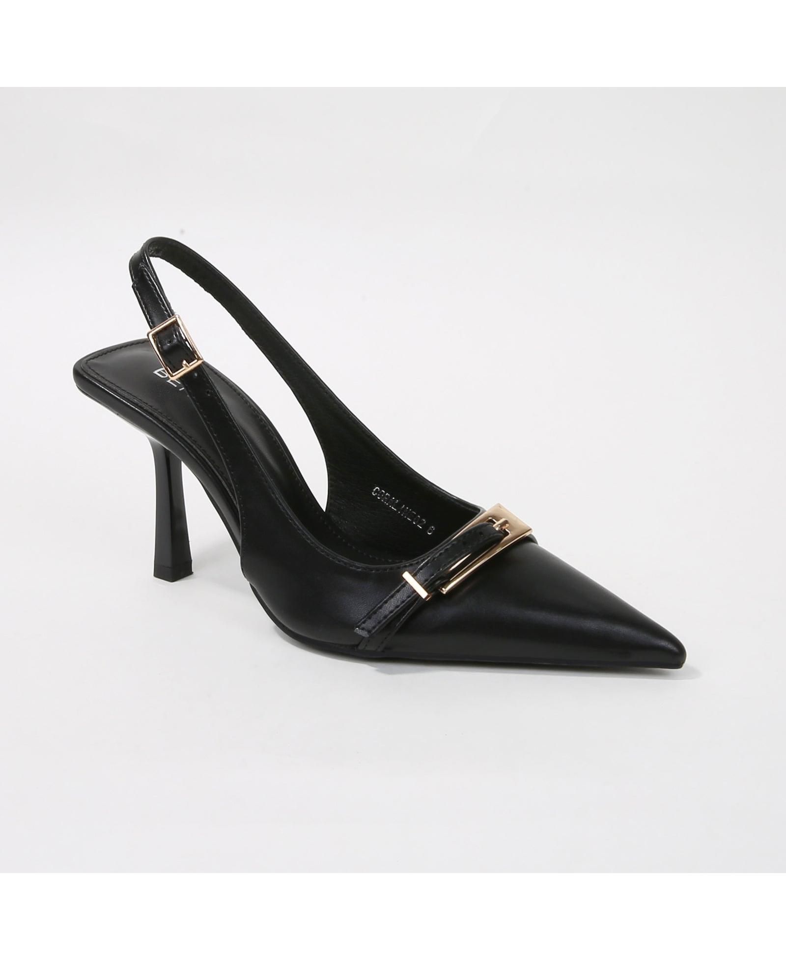 BERNESS Women's Coraline Slingback Heels with Ornamental Buckle