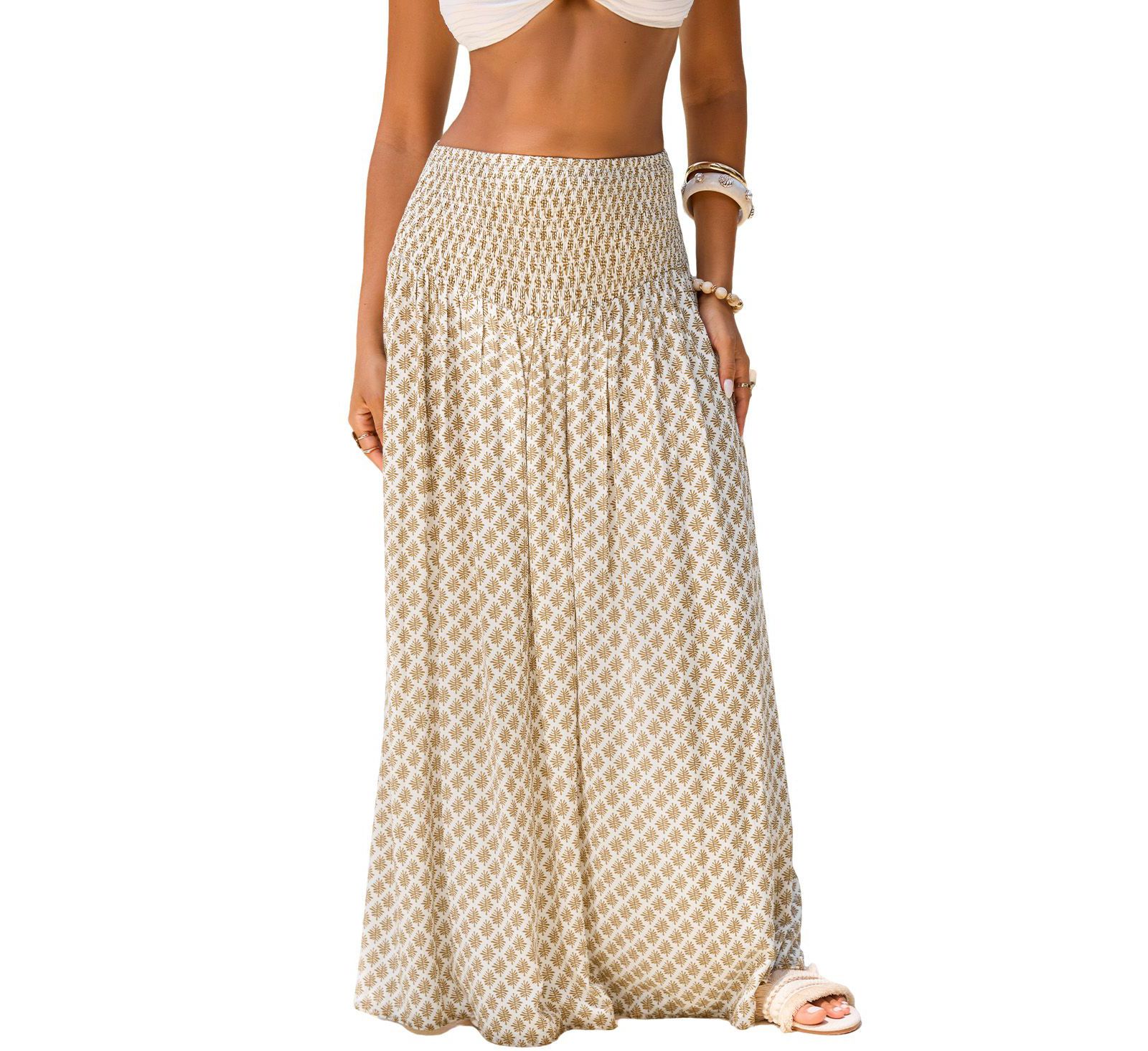 Cupshe Women's Earthshine Ornate Maxi Skirt