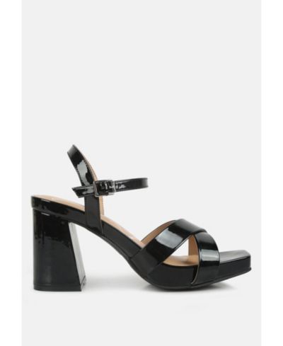 London Rag Womens Baxter Criss Cross Block Sandals