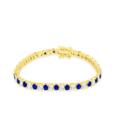 Etoielle браслет Tennis Blue Sapphire and CZ Vermeil 7 inches 4 Prong