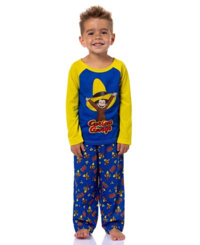 Детский комплект для сна Curious George Toddler Boys Hat Raglan Top Pajama, 2 предмета