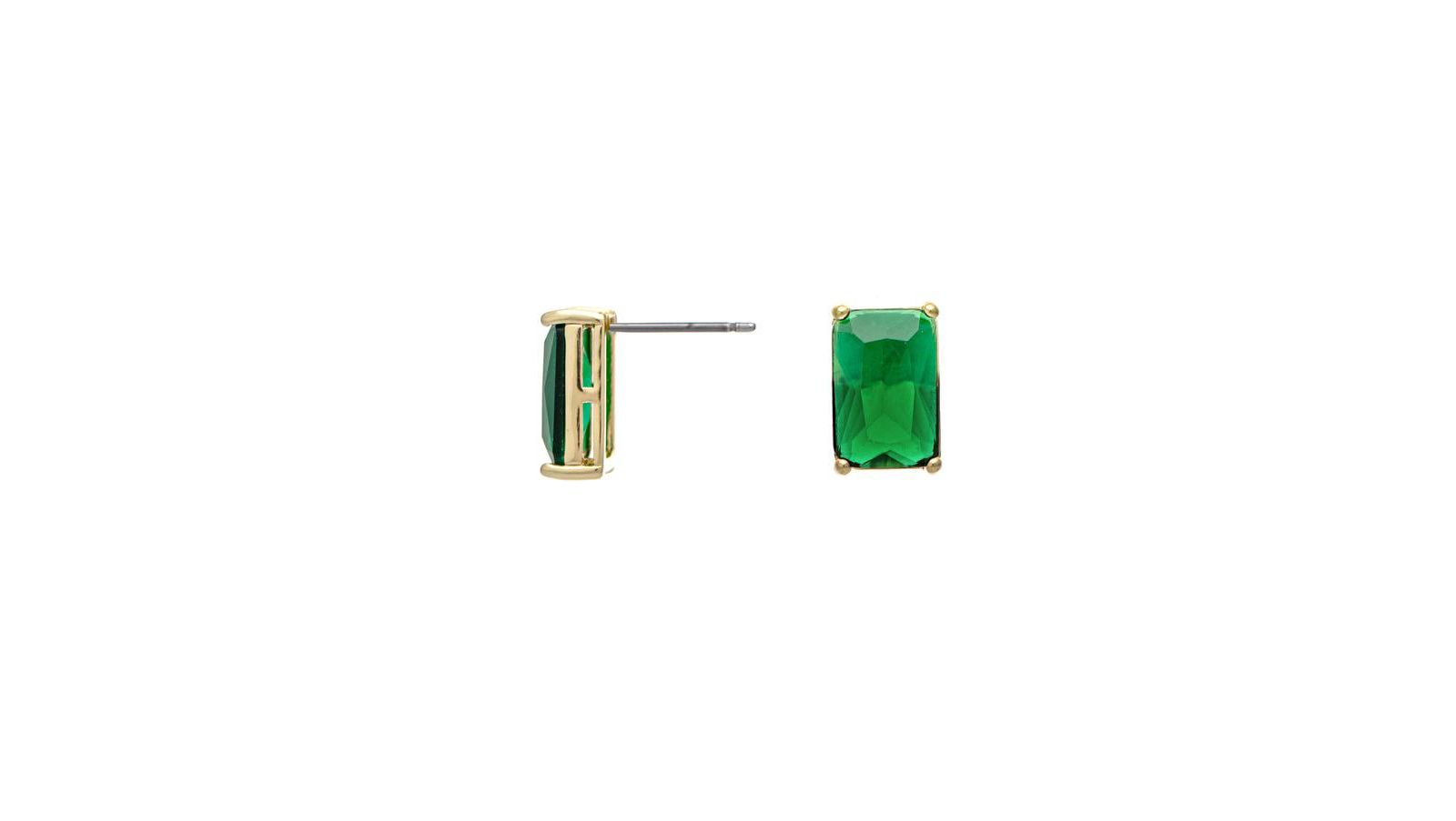 Серьга-гвоздик Rivka Friedman Kelly Green CZ Solitaire