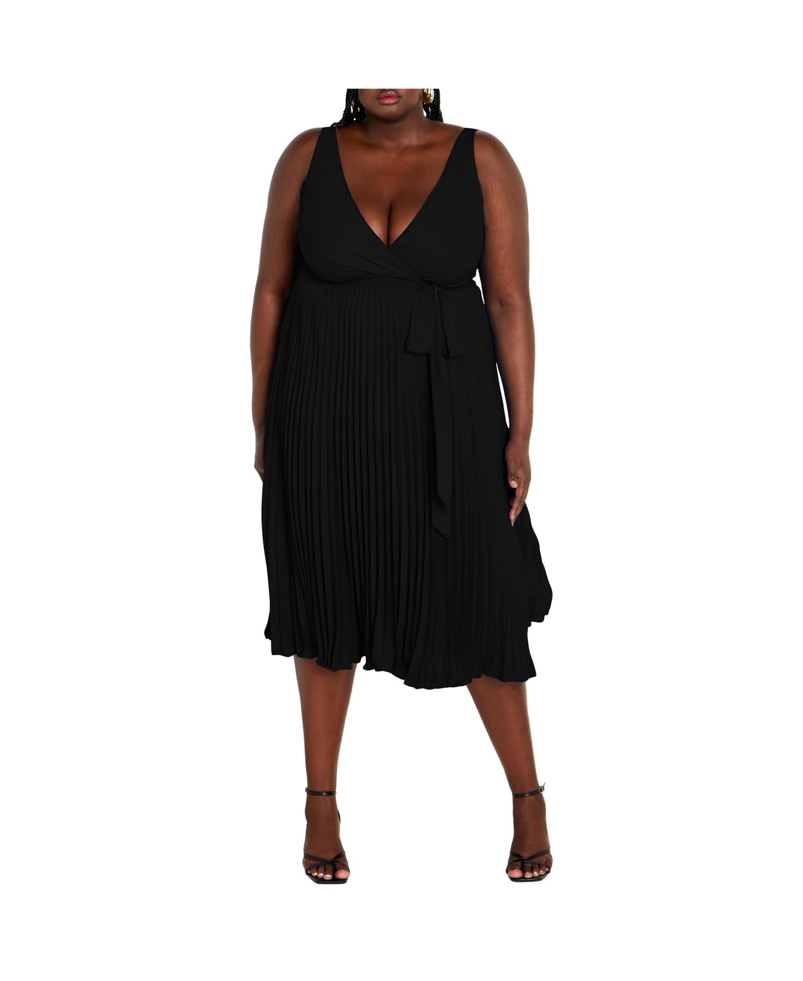 Платье CITY CHIC Plus Size Lilly Faux Wrap Pleat
